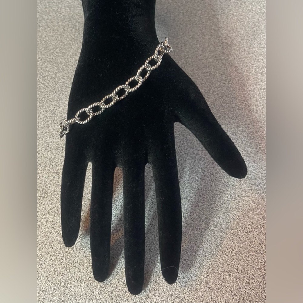 Carolyn Pollack Stamped 925 Silver Rolo Chain
Link Bracelet 8”